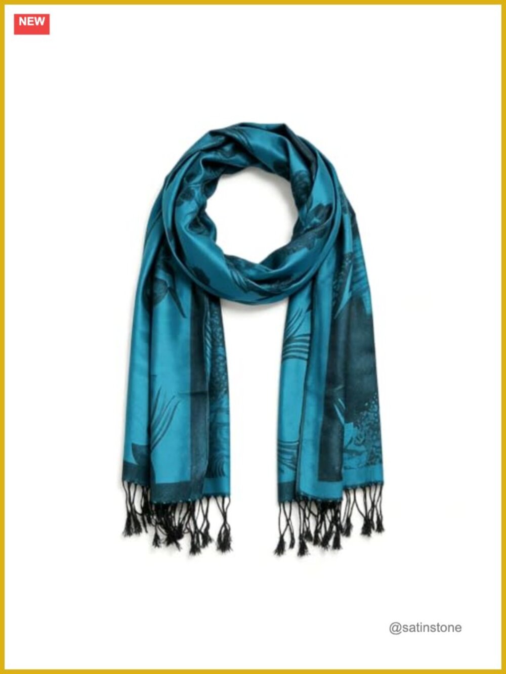 Viscose Polyester Pashmina Shawl Wrap Vintage Floral Jacquard Women